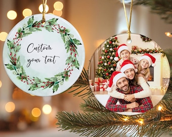 Custom Photo Christmas Ornament, Personalized with any picture on double sided ceramic, Gift For Best Friend,Couple,Family,Grandparents 2026