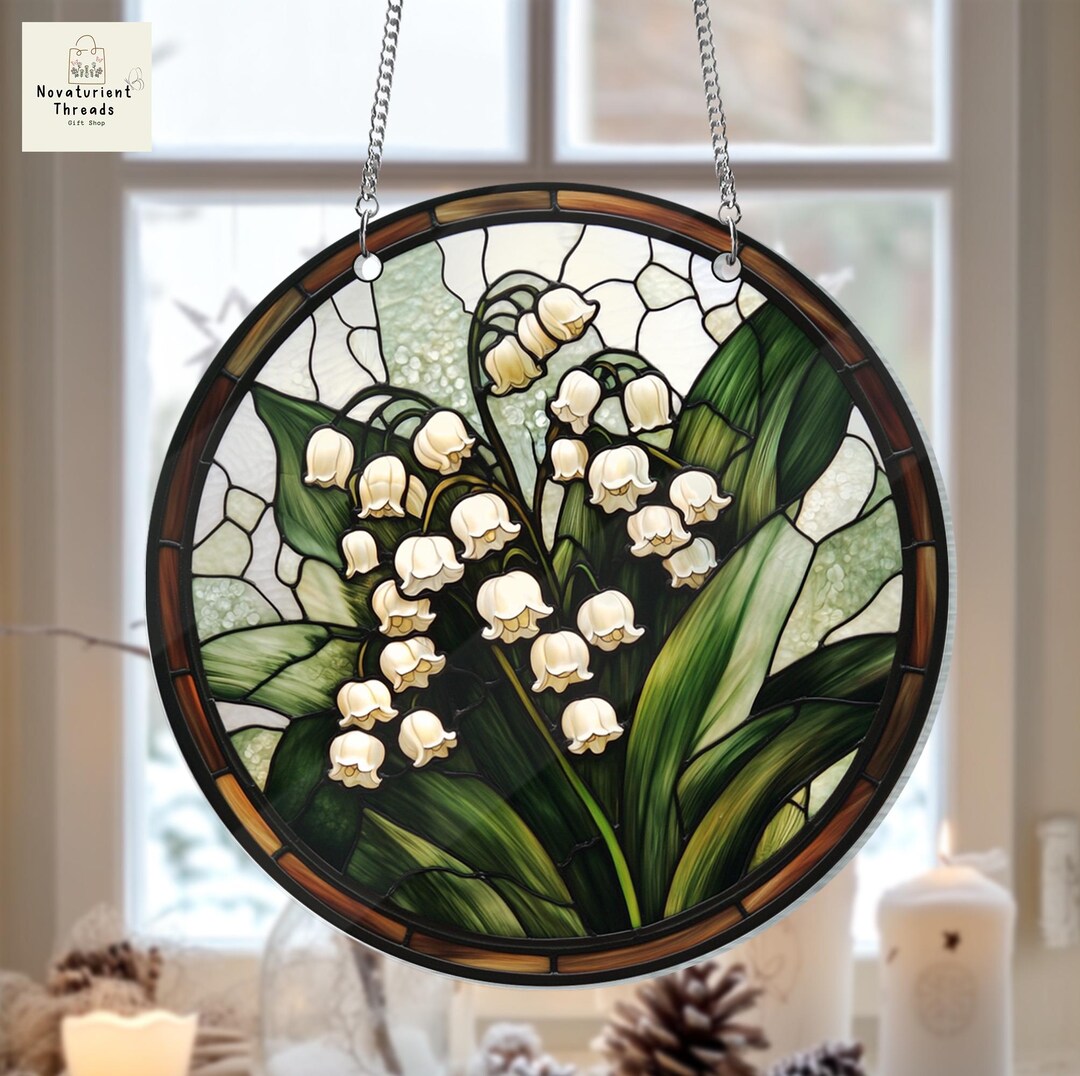 Lily of Valley ACRYLIC Window Hanging Ornament, Floral Ornament, Gift ...