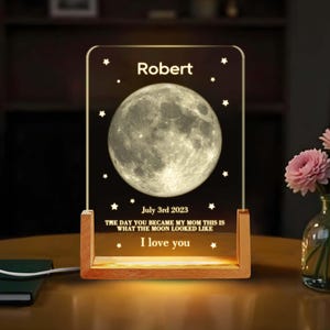 Custom Moon Phase By Date Night Light, The Day You Were Born Gift, Astrology Moon Print Gift, Mother’s Day Gift, Personalized Gifts for Mom