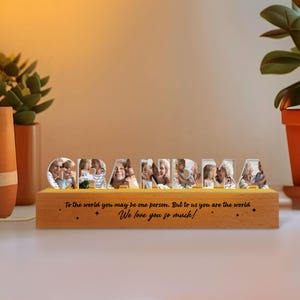 Personalized Mothers Day Gift for Grandma, Nana Photo Collage Night Light with Name, Gift From Grandkids, Grandma Gift, Gift For Nana Mimi