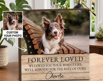 Personalized Pet Memorial Wood Photo Block, Dog Loss Gift,Dog Memorial Gift,Pet Loss Gift Dog,Pet Memorial Gift, 3 Layer Wood Decor