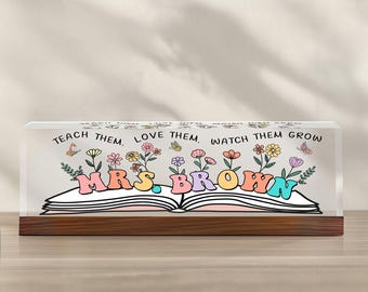 Teacher Desk Name Plate, Personalized Teacher Name Sign, Back To School Gift For Teacher, Custom Teacher Desk Sign, Name Plate For Desk