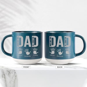 Personalized Dad Coffee Mug, Dad Mug With Kids Names, Fathers Day Gift From Kids, Dad And Kids Hands Cup, Dad Gift From Kids, Dad Coffee Cup