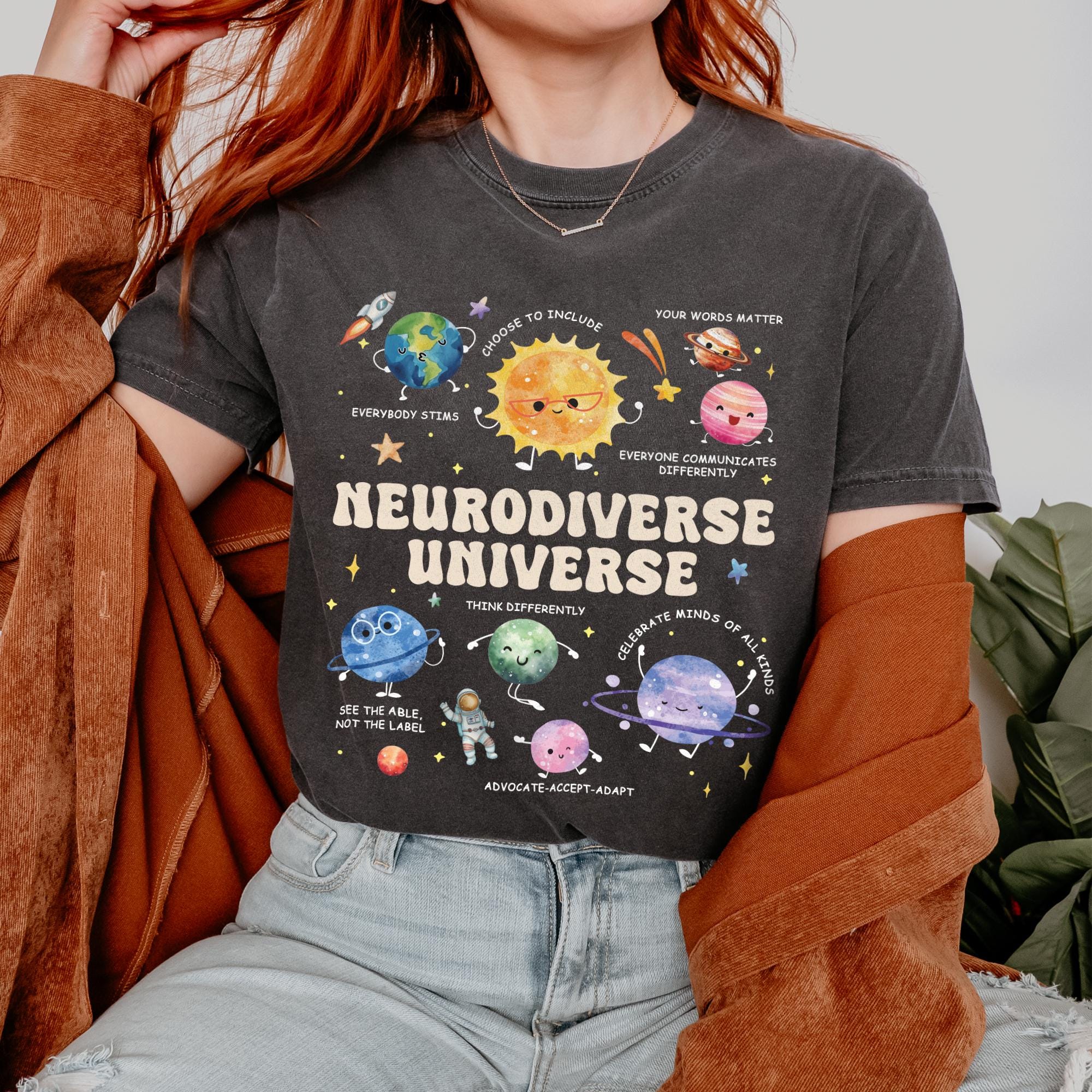 Autism Awareness Comfort Colors Shirt, Neurodiverse Universe TShirt, Sped Teacher Shirts, Space Neurodiversity Shirt,Special Education Shirt