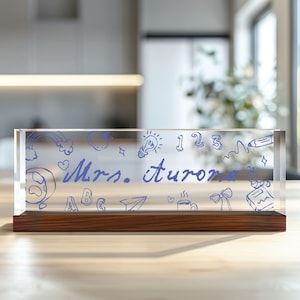 Personalized Teacher Desk Sign, Teacher Acrylic Block, Teacher Desk Name Plate, Teacher Acrylic Plaque, Back to School Gift, Teachers Gifts