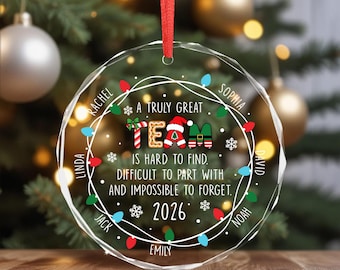 Custom Team Definition, Team Ornaments Team Holiday Gifts Personalized Team Gift Custom Christmas Ornament for Coworker Work Team Gift
