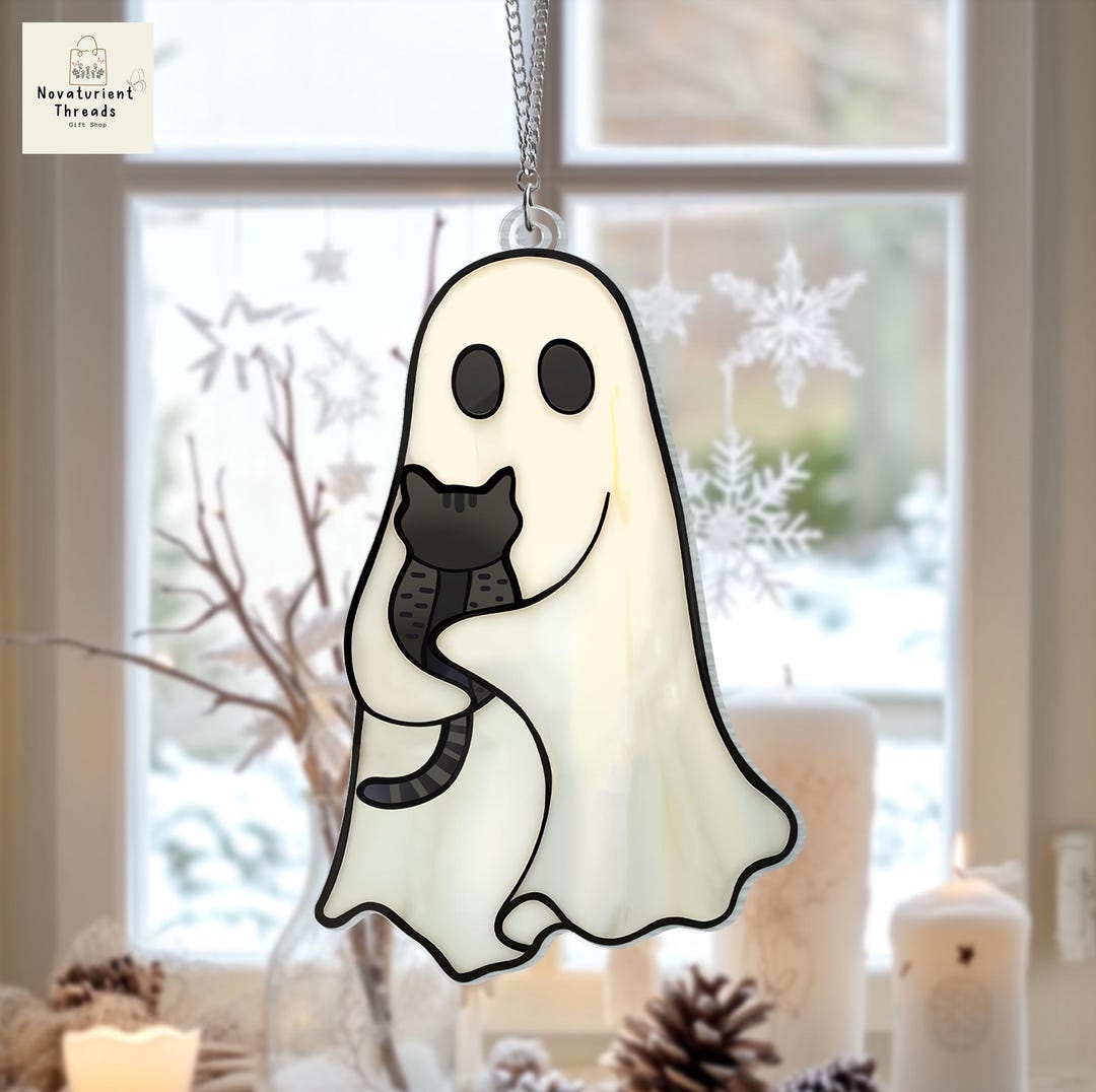 Spookitty Ghost Cat Ornament 18cm
