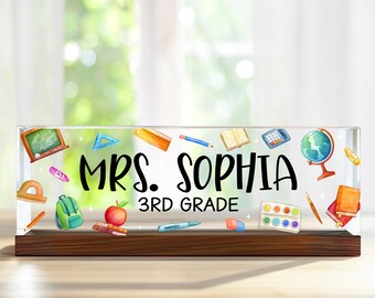 Personalized Teacher Desk Name Plate, Teacher Gifts, Name Plate For Desk, Teacher Appreciation Gift, Back to School Gift, Teacher Name Sign