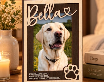 Custom Pet Memorial Frame, Personalized Wooden Picture Frame for Dog, Pet Loss Gift, Dog Loss Sympathy Gift,Pet Remembrance Keepsake