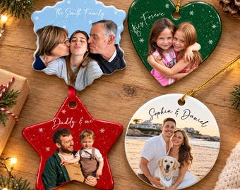 Personalized Picture Ceramic Ornament, Personalized Family Photo Ornament, Picture Ornament, Family and Friends Gift, Custom Photo Ornament