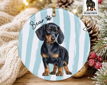 Personalized Watercolor Drawing from Dog & Cat Photo Ornament, Custom Pet Portrait Ornament, Pet Face Picture Gift for Owner, Pet Lover Gift