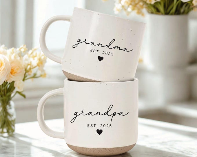 New Grandma Grandpa Mug, Promoted to Grandma Mug, First Time Grandpa,First Time Grandparent Gift, Baby Announcement Reveal, New Grandpa gift