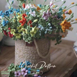 Four Leaf Clover Floral, Spring Harmony Bouquet Crochet Pattern, Crochet Flower Bouquet Patterns, Crochet Flower Patterns, Wedding Flowers