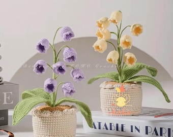 PDF Lily of the valley Crochet Pattern ,  Crochet Lily of the Valley Flower Pot, Amigurumi Digital Mother Day Crochet Floral wedding