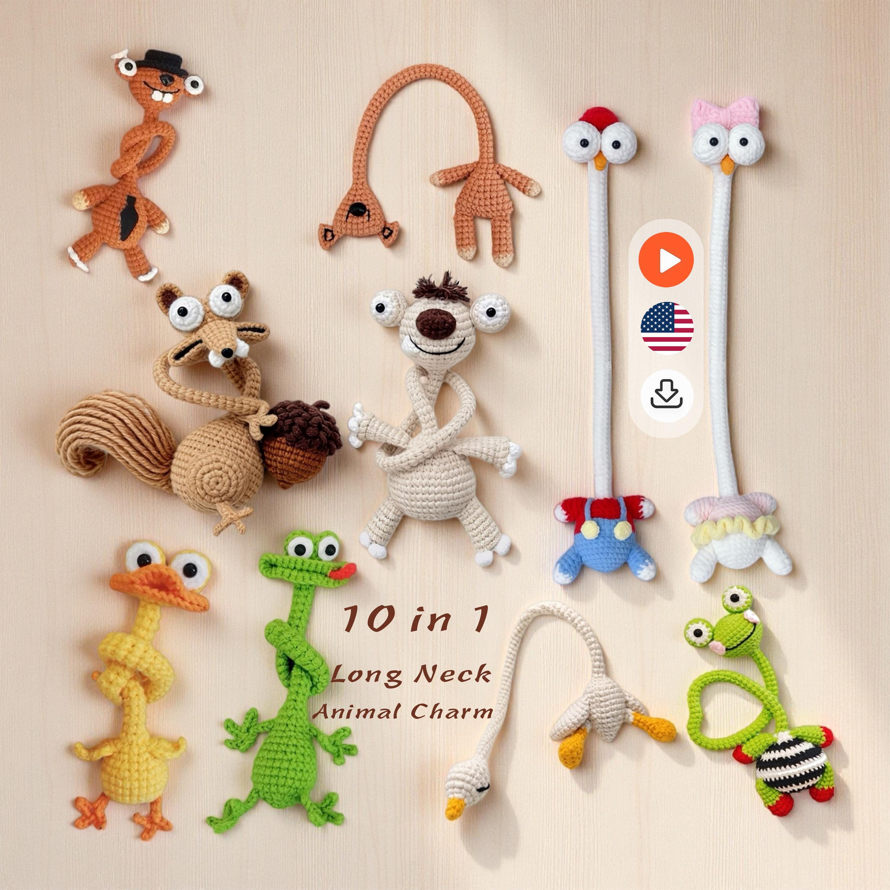 10 in 1 Long Neck Animal Charm Crochet Pattern | Amigurumi