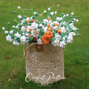 PDF Jasmine Flower Crochet Pattern, Crochet Flower Bouquet Patterns, Crochet Flower Patterns, Wedding Flowers