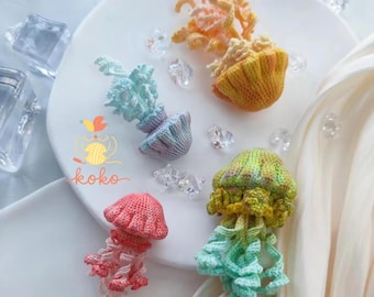PDF+Video Jellyfish micro crochet Pattern, Amigurumi Digital  Crochet Jellyfish| PDF English Tutorial