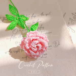 Peony Crochet Pattern, Crochet Flower Patterns