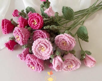 PDF Lisianthus Flower Crochet Pattern, Spring Harmony Bouquet Crochet Pattern, Amigurumi Digital Mother Day Crochet Floral wedding