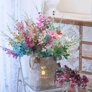 Patrón de crochet Crocosmia Lucifer, patrón de crochet para ramo Spring Harmony, patrones de ramos de flores de crochet, flores para boda