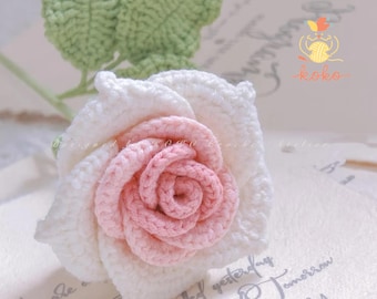 PDF Rose Flower No.3 Crochet Pattern, Crochet Flower Bouquet Patterns, Amigurumi Digital Mother Day Crochet Floral wedding