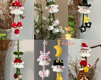 Modèle de décoration fantôme d'Halloween à suspendre au crochet (7 en 1) – PDF + Vidéo