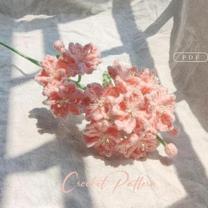 PDF Sakura Flower Crochet Pattern, Crochet Flower Bouquet Patterns, Crochet Flower Patterns, Wedding Flowers