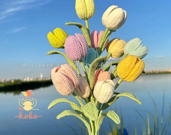 Tulip Flower Bouquet Crochet Pattern – PDF
