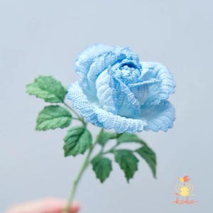 PDF Micro Rose Flower haakpatroon, gehaakte bloemboeketpatronen, amigurumi digitale Moederdag gehaakte bloemen bruiloft