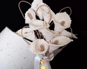 Tunisian Calla Lily Flower Crochet Pattern – PDF