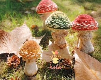 Forest Mushroom Crochet Pattern | Toadstool Amigurumi PDF | Woodland Home Decor | Cozy Autumn Crochet Project | DIY Gift