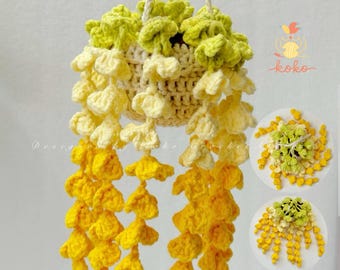 Wisteria Hanging Plant and Flower Basket Crochet Pattern – PDF