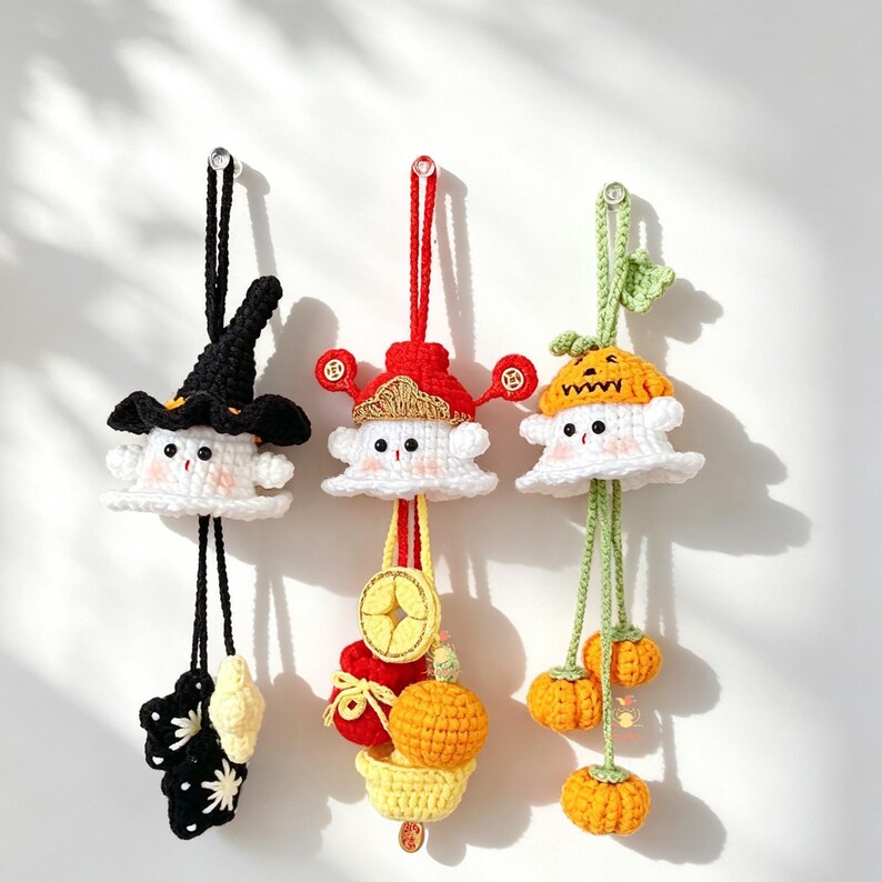 Häkelanleitung für einen 18-in-1-Cartoon-Geister-Hängeschmuck – PDF + Video-Tutorial Bild 11