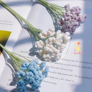 Patrón de ganchillo de gypsophila, patrón de ganchillo de ramo de flores, amigurumi digital para el Día de la Madre, boda floral de ganchillo / Tutorial en inglés en PDF