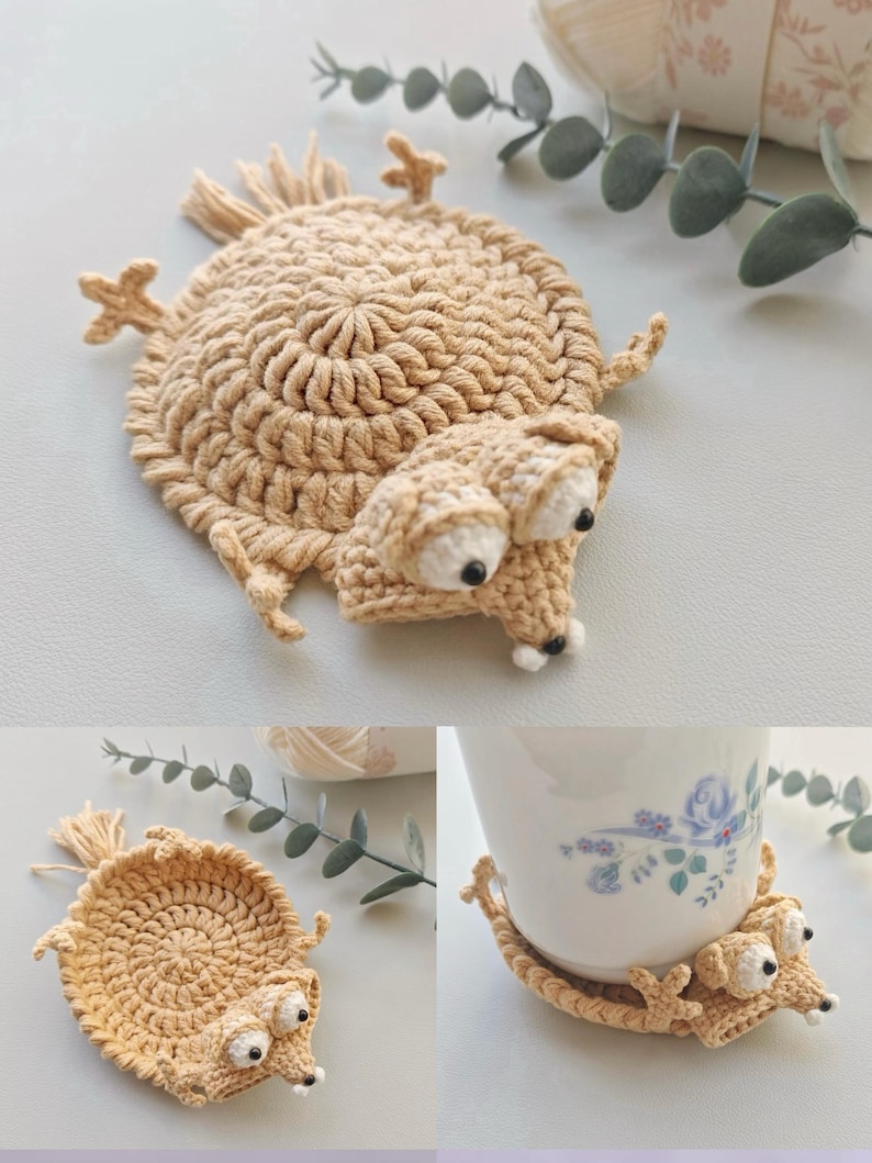 PDF+ Video 9-in-1 Animal Coaster Crochet Pattern Set, Amigurumi Mug Rug, Funny Animal Crochet Coaster Pattern Bundle| PDF English Tutorial image 3