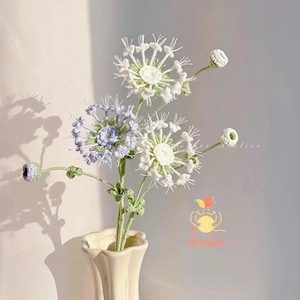 Patrón de flor de encaje azul en PDF, patrones de ramos de flores de crochet, amigurumi digital para el Día de la Madre, flores de crochet para boda.