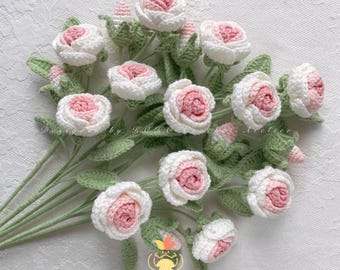 PDF Rose Flower  Crochet Pattern, Crochet Flower Bouquet Patterns, Amigurumi Digital Mother Day Crochet Floral wedding