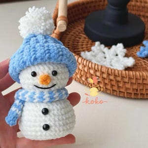 Patrón de ganchillo 2 en 1: Muñeco de nieve y copo de nieve / Amigurumi (PDF) / Decoración navideña fácil (DIY)
