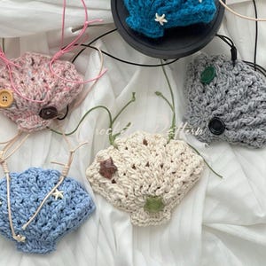 Shell Bag Crochet Pattern – Summer Beach Coin Purse, Mini Storage Bag, best handmade gifts
