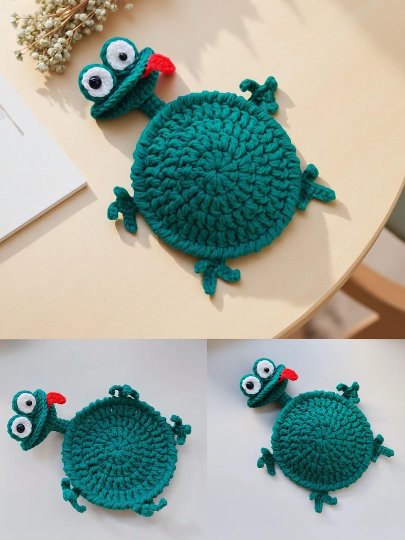 PDF+ Video 9-in-1 Animal Coaster Crochet Pattern Set, Amigurumi Mug Rug, Funny Animal Crochet Coaster Pattern Bundle| PDF English Tutorial image 10