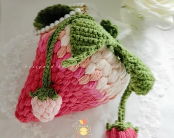 Strawberry Drawstring Pouch Crochet Pattern – PDF