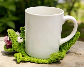 Crochet Lizard Pop up Coaster Pattern, Beginner Amigurumi Mug Rug(PDF + VIDEO TUTORIAL)