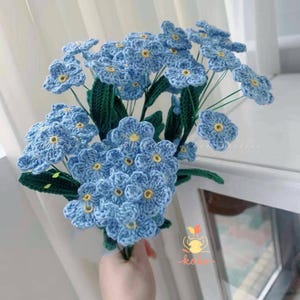 PDF Scorpion Grasses Flower Crochet Pattern, Crochet Flower Bouquet Patterns, Amigurumi Digital Mother Day Crochet Floral wedding