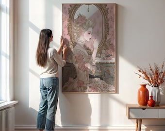 Marie Antoinette Art Print, Rococo French Lady, Vintage Vanity Decor