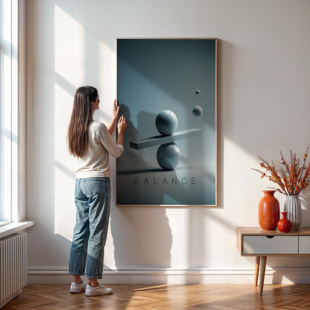 Balance Typography Poster, Modern Minimalist Zen Art - Etsy