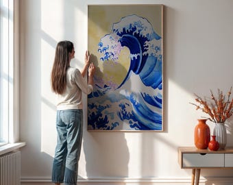 Japanese Wave Art Print – Framed Coastal Decor, Zen Style