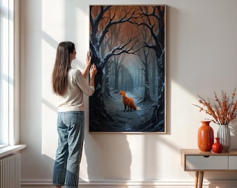 Mystical Fox Print, Enchanted Forest Wall Art, Woodland Home Decor
