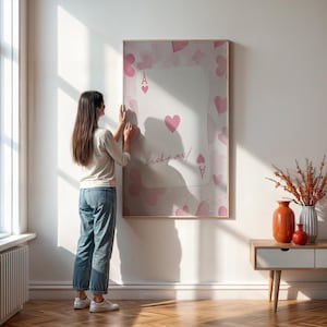 Impresión artística de pared de naipes de la suerte, póster de as de corazón rosa para San Valentín o decoración de habitación de adolescentes, regalo romántico para ella, con o sin marco.