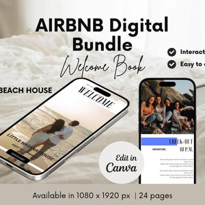 Airbnb Digital Welcome Guide | Airbnb beach house welcome book | Airbnb welcome book | House manual | Airbnb signs | Airbnb bundle