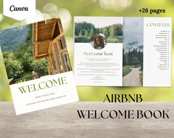 Airbnb Welcome Book Template: Vacation Rental House Guide (Canva Digital Download)